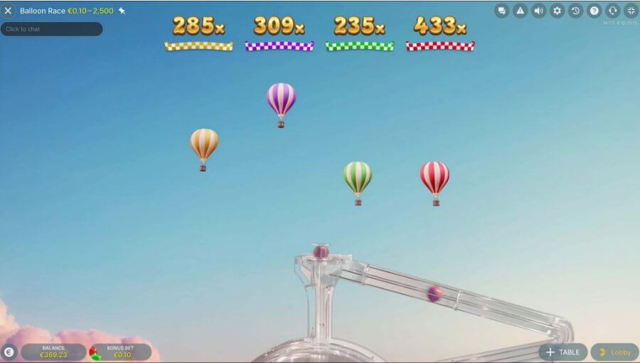 Balloon Race Bonus Game