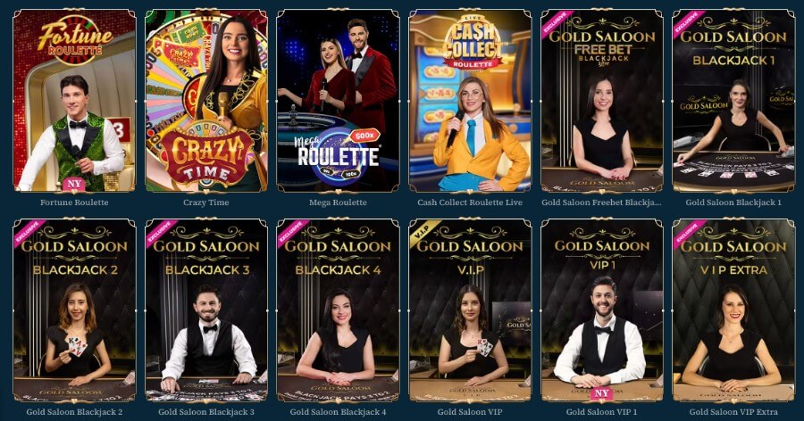 BetAlice har et live casino med klassiske bordspill og live game show-spill