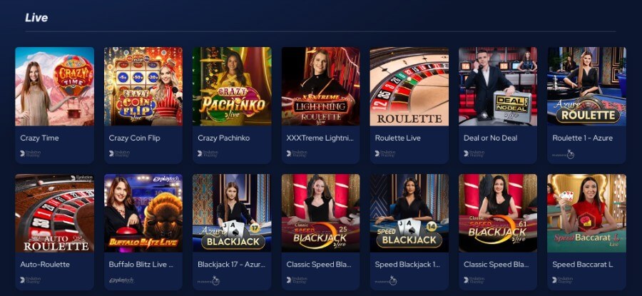 BetBeast har et live casino med klassiske bordspill og live game show-spill