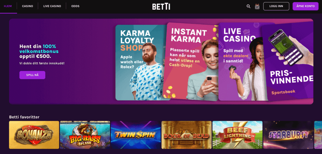 Betti gir deg massevis av spenning innen casino og underholdning