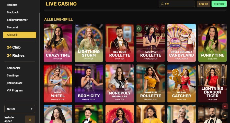 24Casino Game Shows