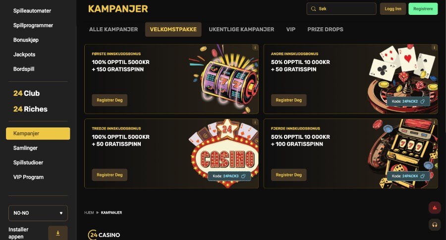 24Casino Velkomstpakke