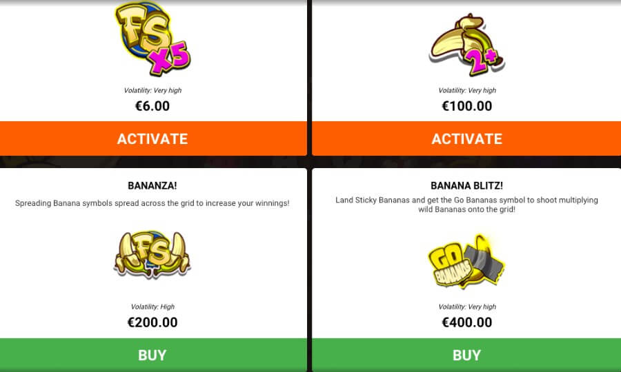 FRKN Banana har både bonus buy-funksjon og kjøp av andre funksjoner