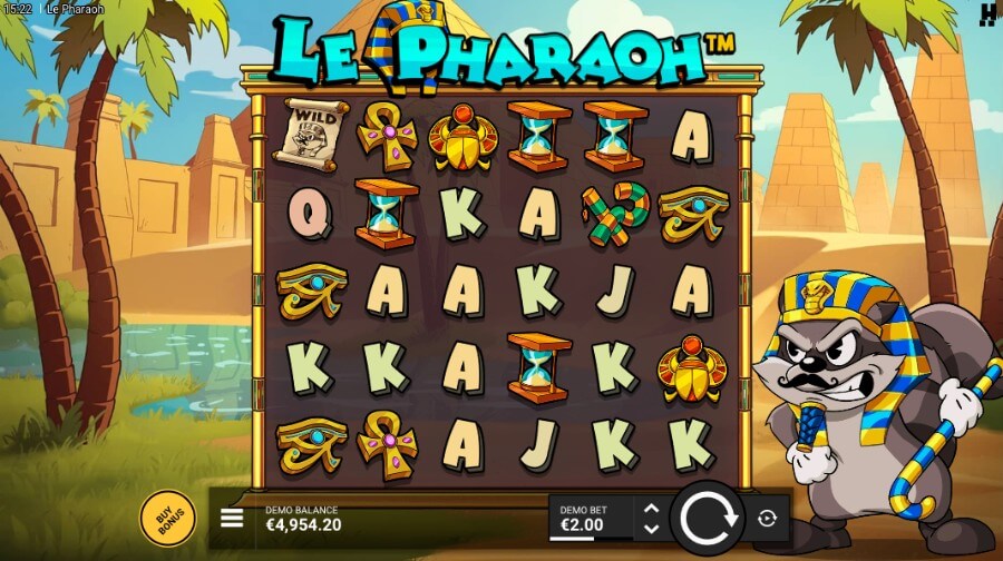 Hovedspillet på spilleautomaten Le Pharaoh fra Hacksaw Gaming