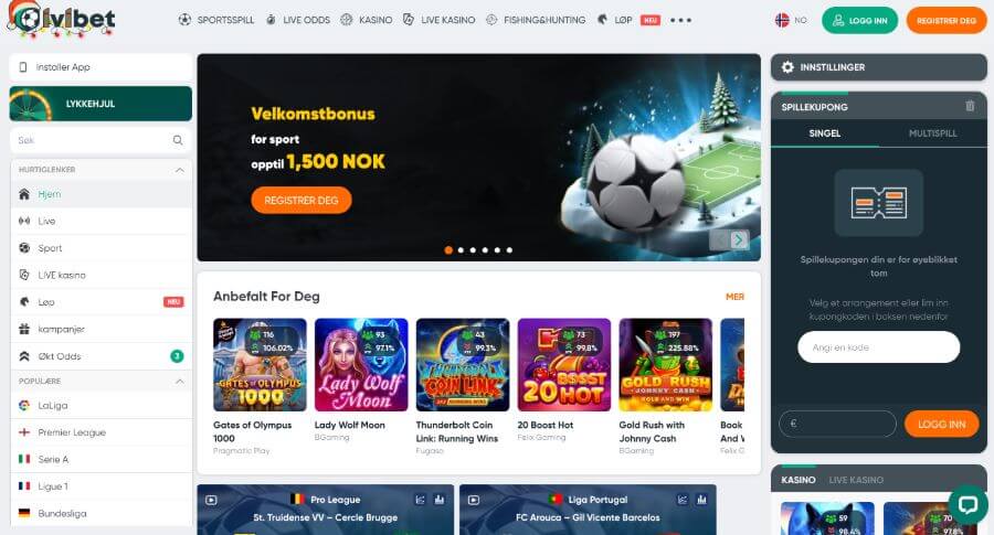 IviBet har en flott forside og en god velkomstbonus til nye spillere