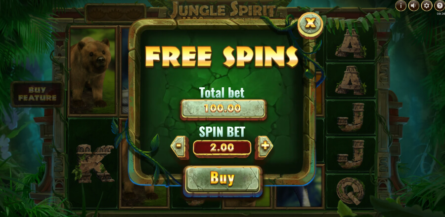 Bonus buy-funkjonen på spilleautomaten Jungle Spirit Megaways™