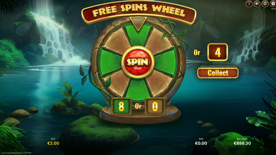 Free spins-hjulet på spilleautomaten Jungle Spirit Megaways™