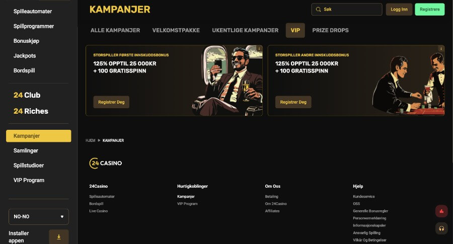 24Casino Kampanjer VIP