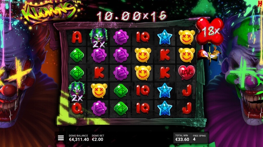 Det andre bonusspillet med free spins  på Klowns heter Jester's Jackpot