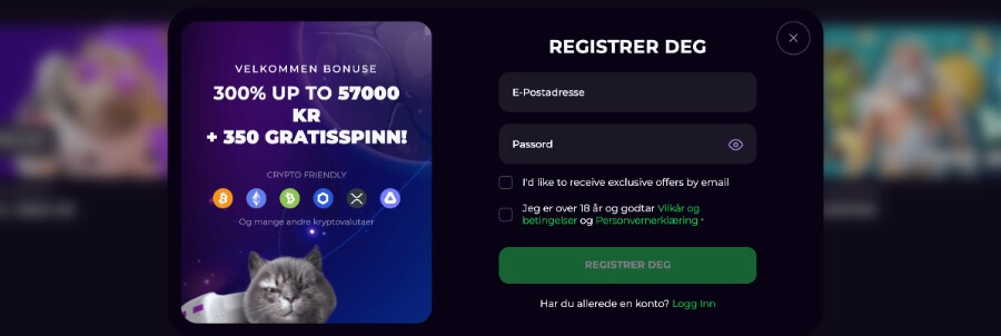 Kosmonaut Casino Registrering