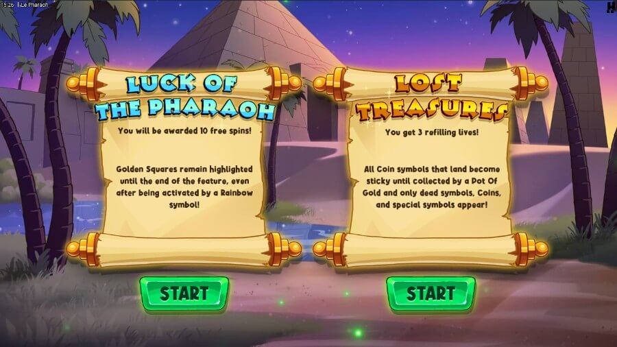 Bonusvalg på spilleautomaten Le Pharaoh fra Hacksaw Gaming