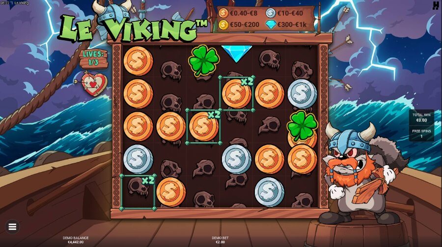 Berserk free spins på spilleautomaten Le Viking fra Hacksaw Gaming