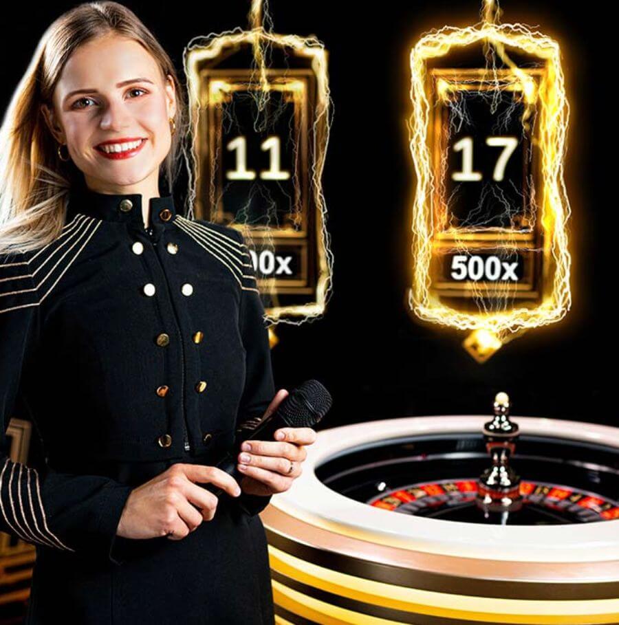 Lightning Roulette er et game show med klassisk roulette og multiplikatorer fra Evolution