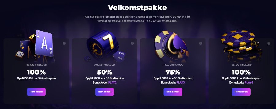 få bonuspenger og free spins på dine fire første innskudd hos lucky7even