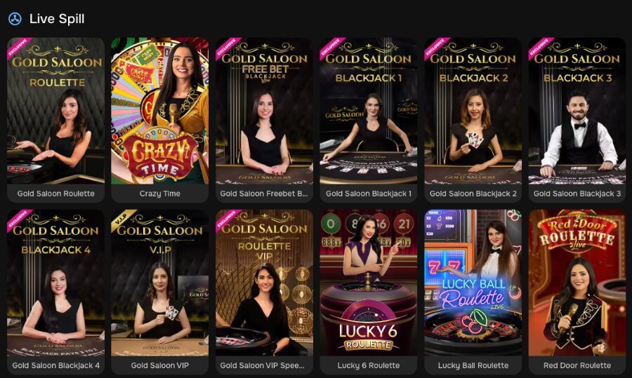 MrPunter har et live casino med klassiske bordspill og live game show-spill