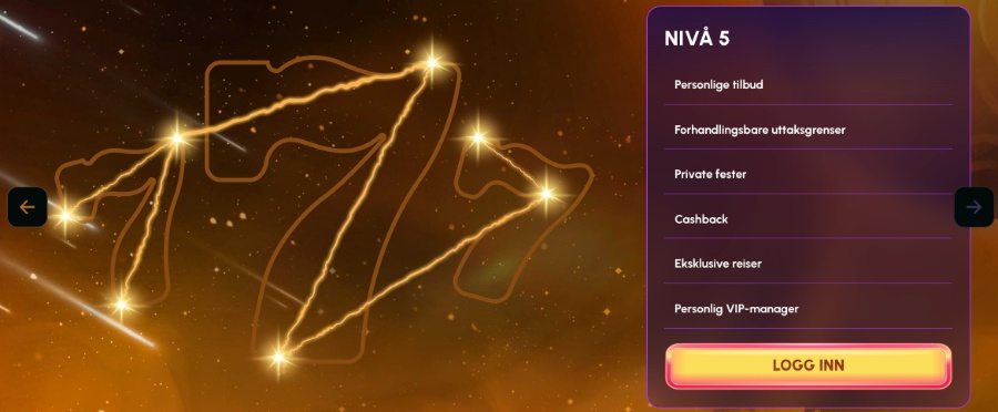 NovaJackpot har et VIP-program bestående av 5 nivåer som gir flere belønninger underveis