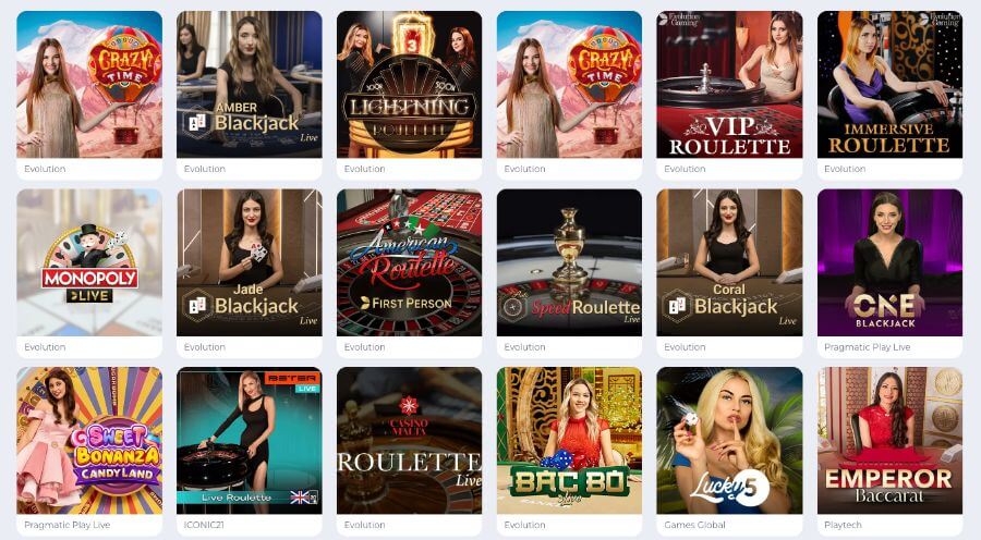 Plangames har et live casino med klassiske bordspill og live game show-spill