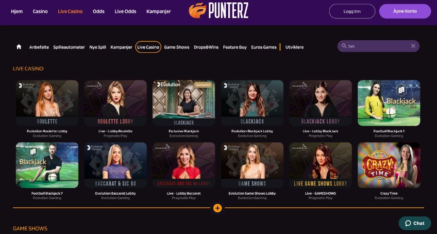 Punterz Live Casino