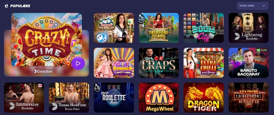 ReSpin har et live casino med flere klassiske bordspill og live game show-spill