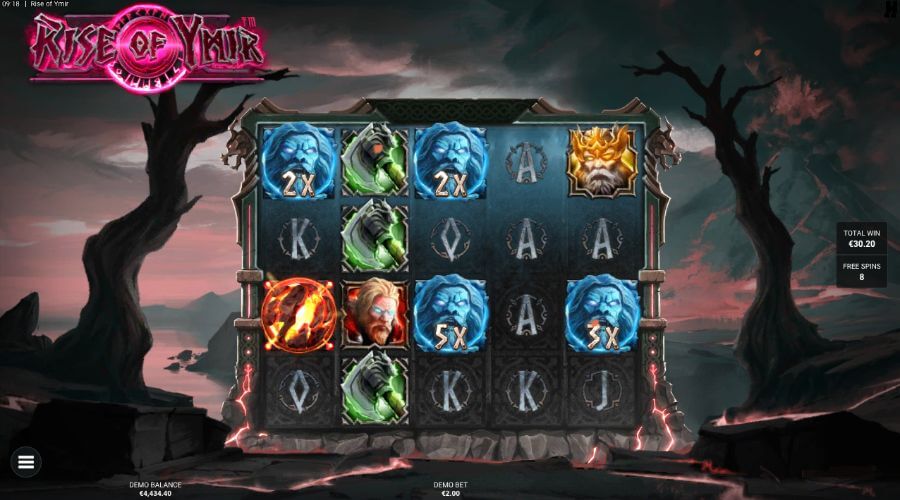 Det andre bonusspillet på Rise of Ymir med 4 scattere kalles for Fury of Ymir og gir deg 10 free spins