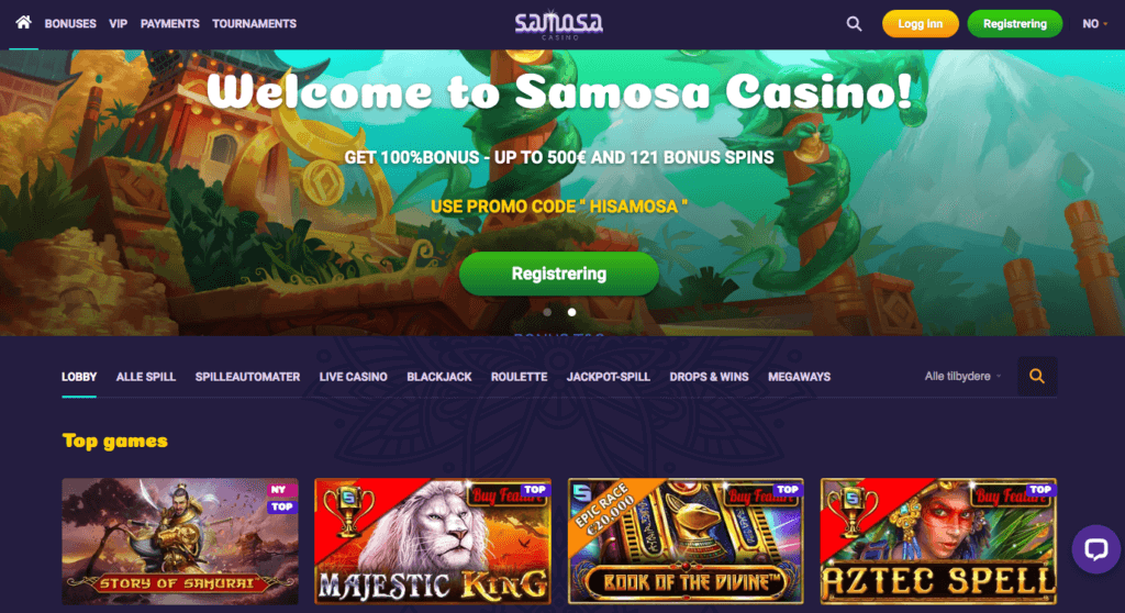 Samosa Casino forside