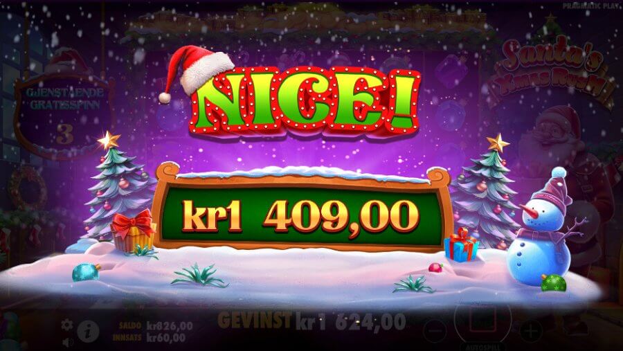 Santa's Xmas Rush kan noen ganger utbetale en storgevinst