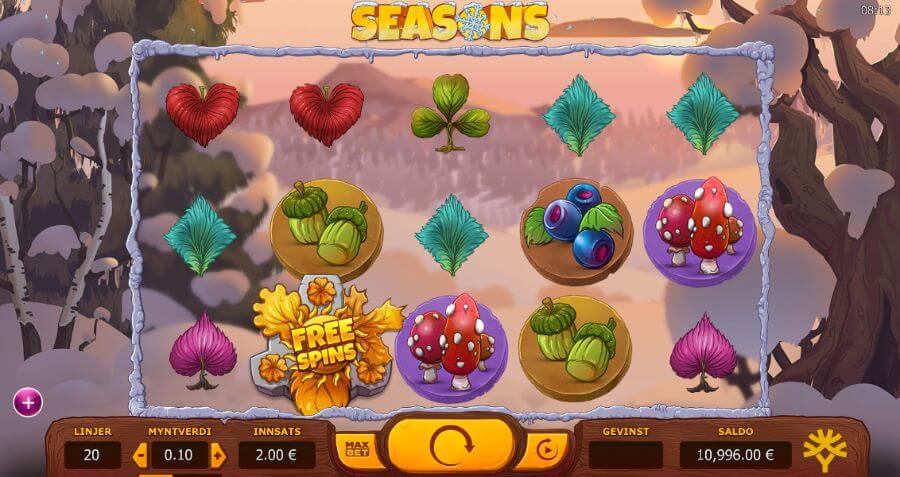 Seasons er en stemningsfull spilleautomat fra Yggdrasil Gaming