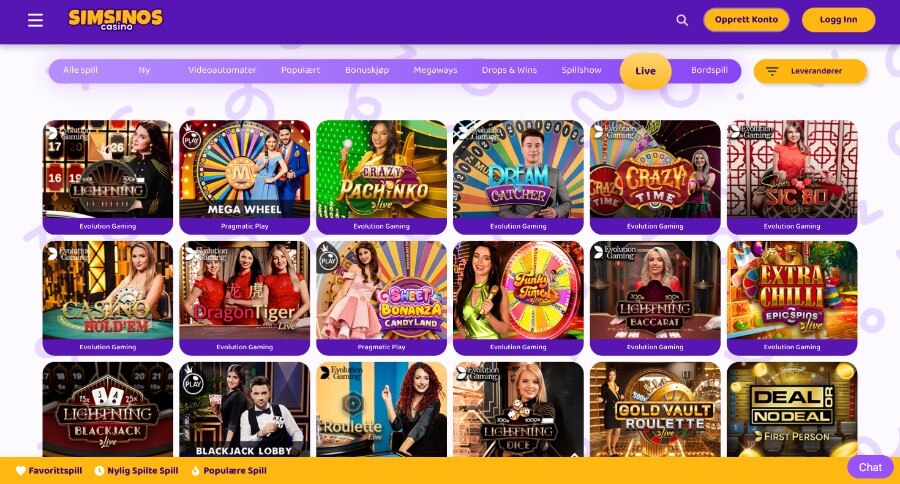 Simsinos Casino Live Casino