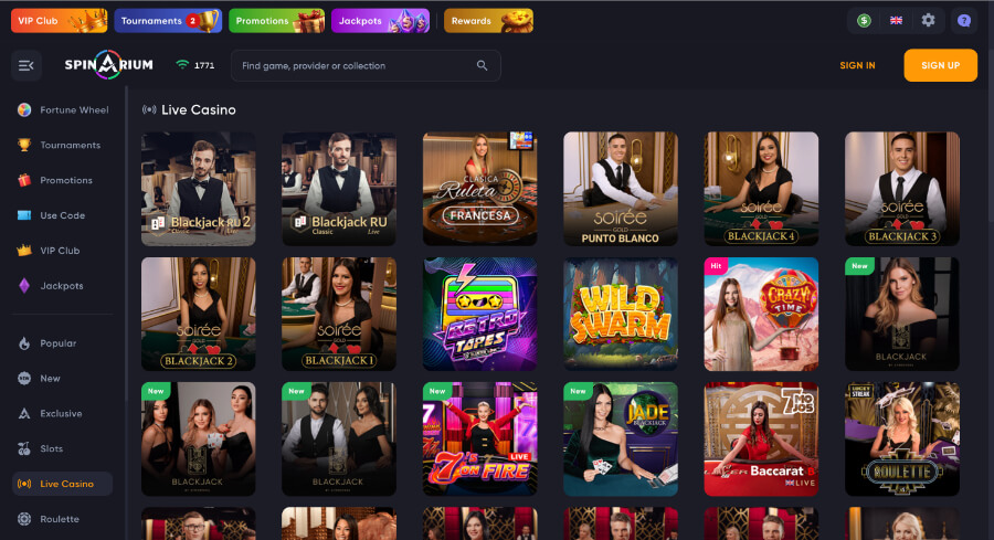 Spinarium Live Casino