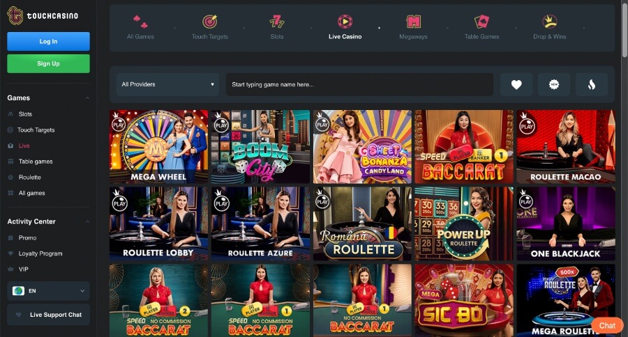 Touchcasino Live Casino