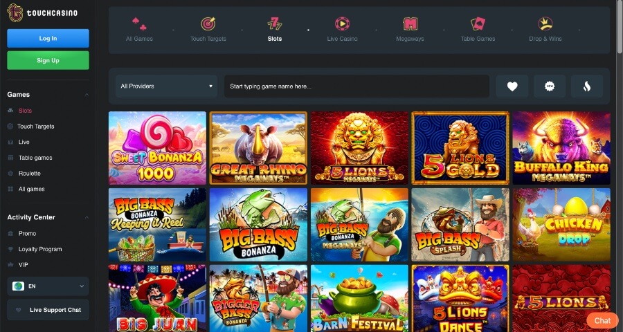 Touchcasino Spilleautomater