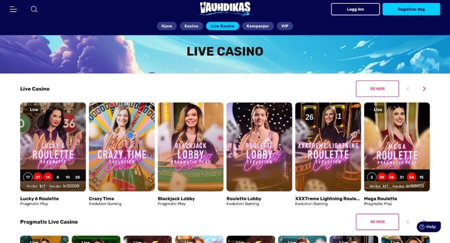 Vauhdikas Live Casino