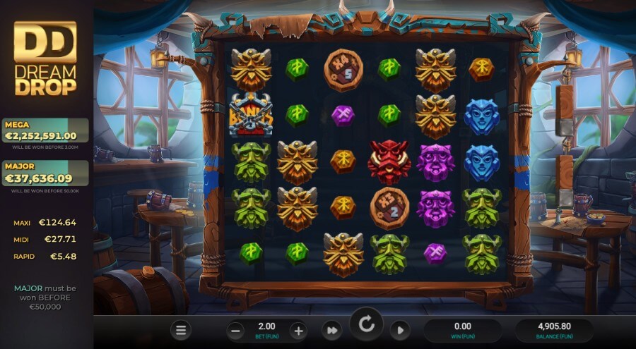 Spilleautomaten Volatile Vikings 2 Dream Drop fra Relax Gaming har også en progressiv jackpot