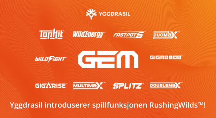 RushingWilds™ er en ny spillfunksjon på spilleautomater fra Yggdrasil